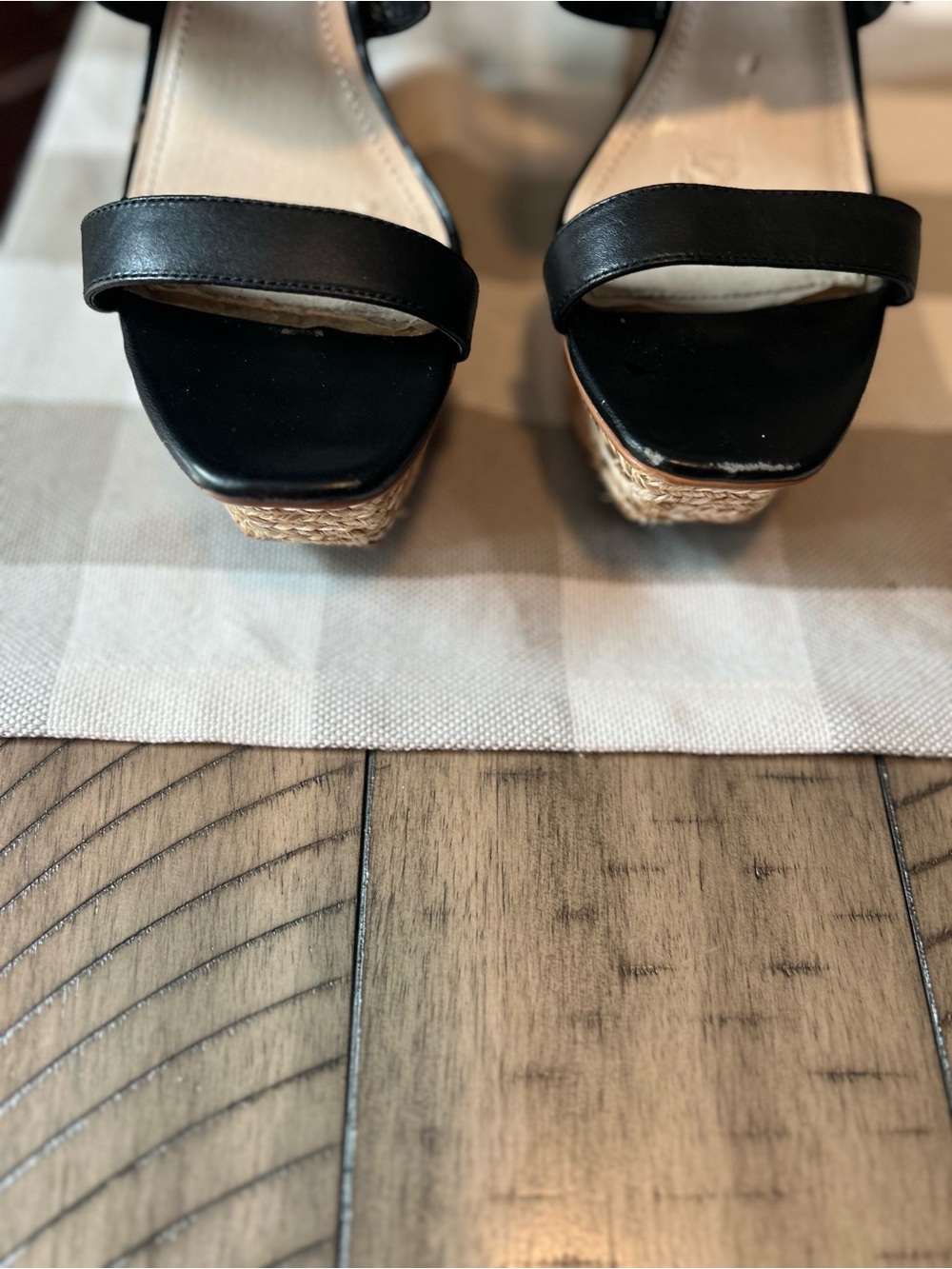 Vince Camuto Black Double Buckle Block Heel Sandals - Picture 2 of 10